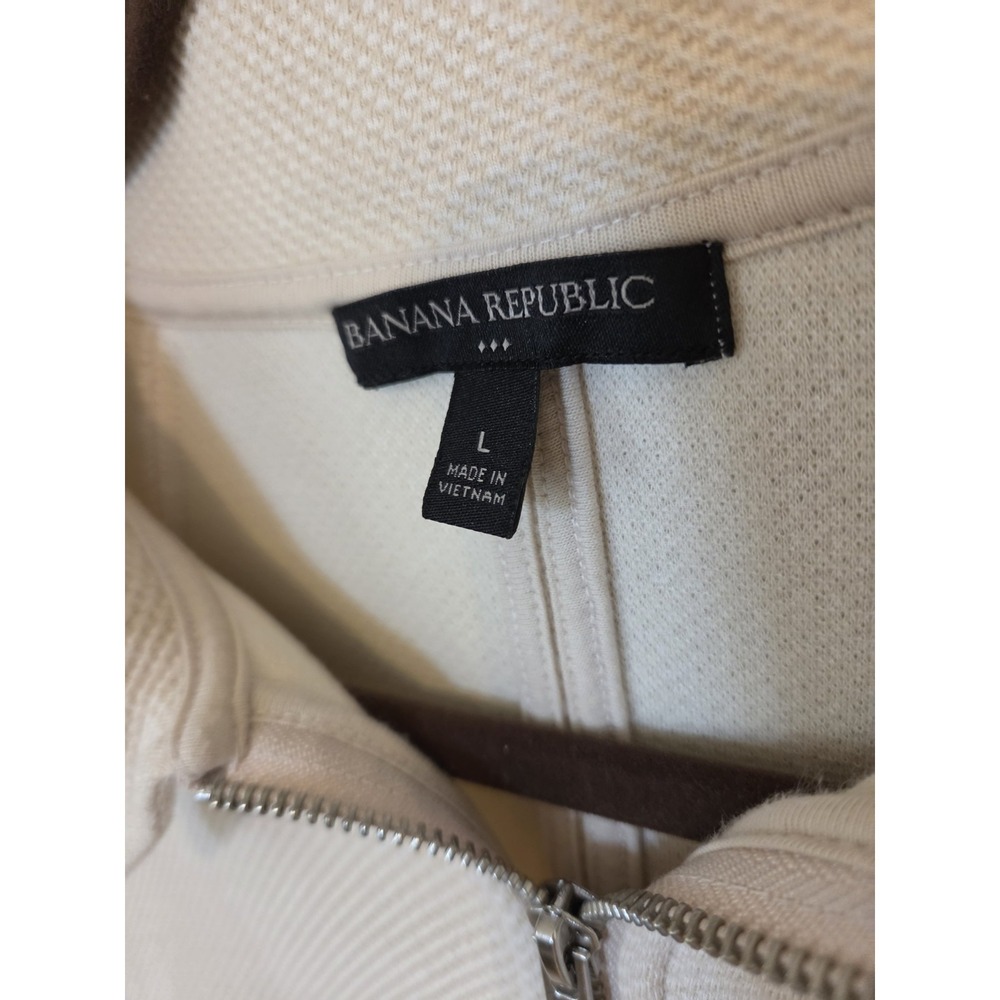Banana Republic Textured Cotton Knit Moto Bomber Jacket Full Zip Women L EUC - Picture 3 of 11
